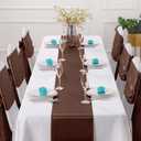 Horbaunal 12 Pack Brown Satin Table Runner 12 x 108 Inch, Smooth Table Runners for Wedding Banquets Birthday Party