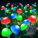 2 x BeHiller Solar Mushroom Lights Outside for Lawn Decorations - 6PACKS 18LED 8 Lighting Modes Multi-Color Mushrooms Yard Decor for Mom Gifts,Solar Garden Lights for Backyard,Fence,Housewarming Decor