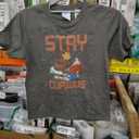 Stay Curious Monkey Reading Funny Book Lover Bookworm Kids T-Shirt Size S