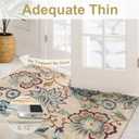 Beeiva Floral Rug Runners for Hallways, 2x5 Ultra Thin Beige Kitchen Runner Rug Washable, Vintage Plant Non-Shedding Bathroom Front Door Rug Non-Slip Hallway Runner Rug for Entryway Bedroom Kitchen