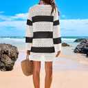 ANRABESS Women Swimsuit Crochet Swim Cover Up 2026 Summer Bathing Suit Swimwear Mesh Knit Beach Dress Vacation Outfits