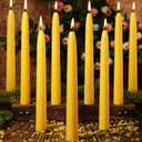 18PCS Beeswax Taper Candles,9" Handmade Natural Candles Sticks,10 Hours Long Lasting Burning,Nontoxic,Dripless and Smokeless Bees Wax Candles for Home (Yellow)