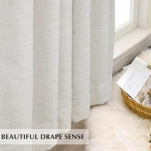 100% Blackout Curtains 88 inches Long, Pinch Pleated Linen Blackout Curtains Thermal Insulated Room Darkening Window Curtains & Drapes for Bedroom Living Room W50 x L88 Beige White, 2 Panel