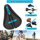 Geronmine Gel Bike Seat Cover Padded Bicycle Saddle Covers for Women & Men, Most Comfortable Exercise Bike Seat Cushion Cover, Soft for Spin Indoor Outdoor Cycling Class Mountain Stationary Bikes