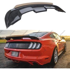 Wicker Bill Rear Spoiler Compatible with 2015-2023 Ford Mustang, GT500 GT350 Style Trunk Exterior Tail Deck Lid Wing Wickerbill Lip Splitter Man Gift (Carbon Fiber Pattern)