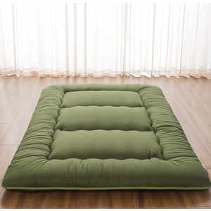 Japanese Floor Mattress, Futon Mattress with Portable Storage Bag and Washable Cover, Roll Up Thick Tatami Mat Suitable for Camping, Guest Room, Green, Twin