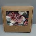 Ling's moment Fake Flowers Box, Faux Artificial Greenery Stems Foam Roses Berry Silk Peonies Eucalyptus Fabric Flower for Centerpieces Bouquet Wedding Floral Vase, Cinnamon Rose & Ivory, Grand Combo