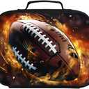 American Football Lunch Box for Boys Girls, Rugby Sports Kids School Lunch Bag, Insulated Layer, Polyester, Leak-proof Children Lunchbox for Age 6+, Fits Most Bento Boxes