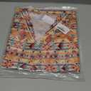 TOLOVIC Womens Tank Tops V Neck Loose Fit Flowy Printed Pleated Sleeveless Blouse Tunic Tank Top Tops for Women Summer Casual
 (X-Large)