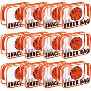 12 Pcs Basketball Snack Bags for Team Cosmetic Bag Gifts