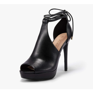 Womens Peep Toe Platform Heels Sexy Sandals Strappy Lace Up Tie Stilettos Dress Pumps Shoes Black 8