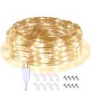 Areful LED Rope Lights, 16.4ft Waterproof Connectable Strip Lighting, 3000K Soft White, Indoor Outdoor Mood Lighting for Home Christmas Holiday Garden Patio Party Decoration