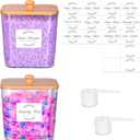 Efluky 2 Pack Laundry Pods Container & Dryer Sheet Holder Set,Clear Laundry Room Organization Containers with Bamboo Lids and Labels,Laundry Pods Holder for Scent Booster,Powder,Pod