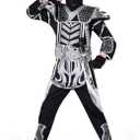 Spooktacular Creations Silver Halloween Ninja Costume for Boys and Girls, Halloween Dress Up Party Themed Parties (Small (5-7yr))