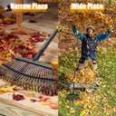 65" Leaf Rake for Gardening Adjustable Long Handle with 25 Metal Tines 18" Wide Leaf Rakes Yard Thatchibng Rake for Picking Leaves,Grass Clippings Garbage