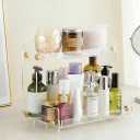 FFK Bathroom Organizer Countertop 2-Tier StorageBathroom Counter Organizer Acrylic Standing Holder Cosmetic Storage Perfume Shelf for Bathroom Bedroom Dressing Table