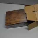 QEEIG Bathroom Floating Shelves for Wall - 15.7" Wall Mounted Shelf Over Toilet Farmhouse Home Decor Display Bookshelf Small 15.7 x 6.7 Inch Set of 2, Rustic Brown (008-40BN)