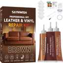 Leather Repair Kit - Restores Faux,Vinyl,Artificial and Real Leather,Sofa,Jacket,Car Seats and Purse.Professional Results,Repairs Burn Holes,Scratches,Tears (Brown)