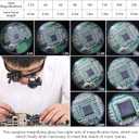 Head Mount Magnifying Glass with LED Light, Jewelers Loupe Magnifier with 8 Interchangeable Lens 2.5X/4X/6X/8X/10X/15X/ 20X/25X for Close Work/Electronics/Eyelash/Crafts/Jewelry/Repair