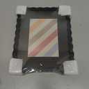 8x10 Picture Frame with Mat for 5x7, Wavy Edge Wooden Real Glass Photo Frame for Tabletop and Wall Hanging, Black, 1 Pack