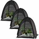 Porayhut Pop up Sunshade Cloth Pack of 3,Easy Open Crop Shade Net 36''*36''*39''UV Resisitant Plant 80% Sunblock Net for Mini Flower Pot with Stakes