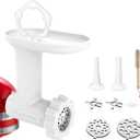 Food Meat Grinder Attachments for KitchenAid Stand Mixers, Excellent Food Grade Meat Grinder Accessories Meat Mixer Attachment Including 2 Sausage Stuffer Tubes Rust-proof and Durable