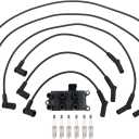 ApplianPar Ignition Coil and Spark Plug Wires Set for Ford E150 E250 2001-2003, F150 4.2 2001-2008, Freestar 2004-2007, Mustang 2001-2004, Ranger 2001-2008, Taurus 2001-2007, Mazda B3000 2001-2007 V6