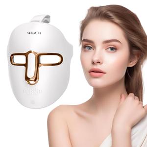 Red Light Therapy Mask for Face, Led Face Mask Light Therapy, 7 Colors LED Facial Skin Care at Home, Gold