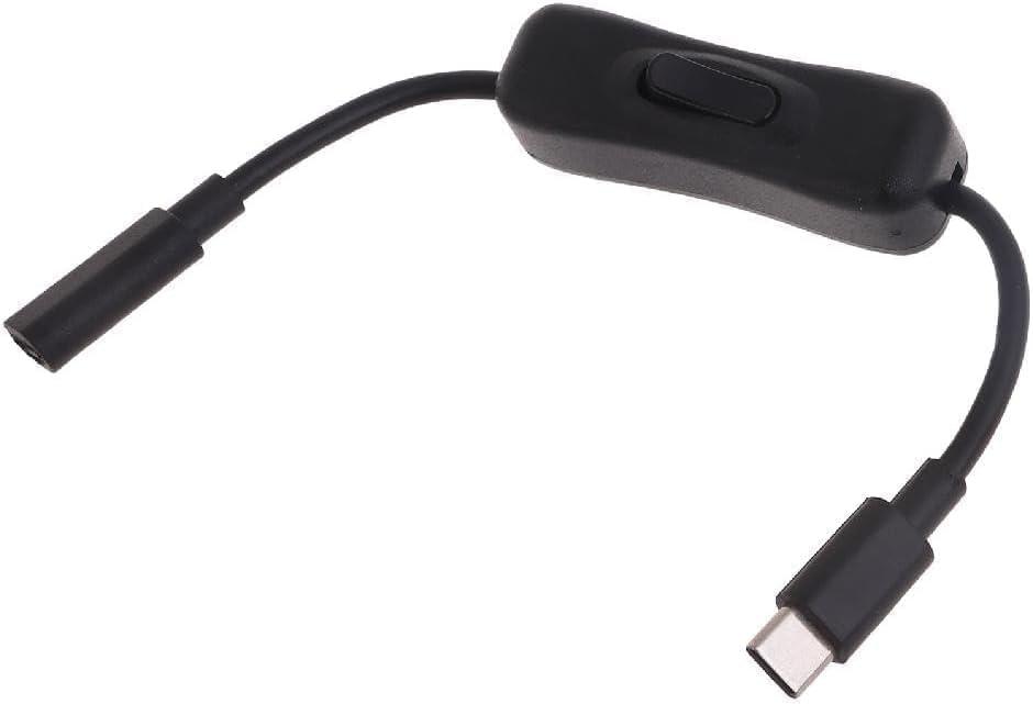USB-C Extension Cable with Inline On/Off Switch - 6ft Power Control for Monitors, Printers and Gaming | Gold-Plated Connectors and 4K Video Support (Black)