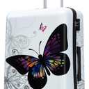 InUSA Butterfly Print Luggage with Spinner Wheels | Durable Lightweight Hardside Suitcase | Travel Bag with Handle and Trolley | 28-Inch Large Checked luggage