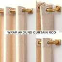 Gold Around Curtain Rod 30 to 60 Inch,Heavy Duty Adjustable Metal Drapery Rod with French Return, 7/12" Curved Blackout Rod for Home & Office