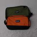 Small Tool Bag 2 Pack, Zipper Tool Pouch Two Compartments, 10 12 inch Utility ToolBag with Carrying Handle, Toolbox Storage Organizer for Electrician Mechanic, Gift for Men Dad, Orange/Green
