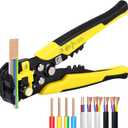 Self-Adjusting Wire Stripper Tool, 3-in-1 Heavy Duty Automatic Electrical Wire Stripper Cutter Crimper, Professional Multi Functional Stripping Tool for 10-24 AWG Solid & Stranded Wire