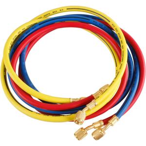Uenede Refrigerant Charging Hose, 72" Length 600-3000PSI 1/4" Thread, 3PCS | Fits for R12 R22 R134A 404 502 Car Air Conditioning and HVAC Charging Manifold Gauge Hose Tube Red Yellow Blue