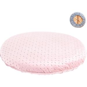 Memory Foam Stool Cushion Round Padded Bar Stool Covers Cushions Velvet Round Chair Seat Cushions Slipcover Elastic Non-Slip Band Removable Washable Zipper for Wood Metal Stools Pink 15.7in