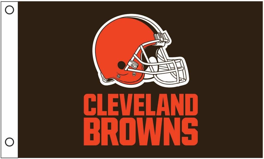 NFL Cleveland Browns 3' x 5' Outdoor Durable Flag with Grommets | Heavy Duty Flag & Banner for Outdoor Garden Patio | Indoor Wall Decor Flag for Room | Works with Flag Poles for Outside House