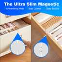 8 Pack (4 Pack Rectangle & 4 Pack Rotundity) Magnetic Cabinet Door Catch, Ultra Thin Cabinet Door Magnets, Adhesive Drawer Magnets to Stay Closed, Stainless Steel Cabinet Latch Easy Install