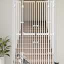 Extra Tall Cate Gate for Doorway: Pressure Mount 74.8"-90.5" Tall Cat Gate for Pets in Extra 30.3"-47.2" Width No Wall Drilling No Toddler for Indoor Stairs Hallway Room Safety Barrier