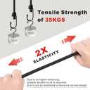 BEXSLE Bungee Cords with Hooks, Heavy Duty Outdoor Elastic Bungee StrapsNo Odour Industrial Grade Bungee Rope for Securing Tarps, Luggage, Tents, Bikes or Garden Tidying 24inch 4Pcs (Black)