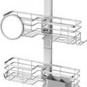 Adjustable Shower Caddy Hanging Over Shower Head, Storage Organizer Rack