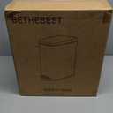 BETHEBEST 4 Gallon/15 Liter Trash Can with Soft Close Lid,Stainless Steel Trash Can with Removable Wastebasket, Rectangular Garbage Can for Bathroom,Kitchen,Office,Black