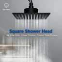 Filtered Shower Head Rainfall Showerhead with Filters Stainless Steel Reduces Chlorine and Heavy Metals Square 8 Inch Showerhead Matte Black
