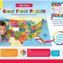 MasterPieces Floor Puzzle - Jumbo Size 80 Piece Jigsaw Puzzle for Kids - USA Map Shaped Puzzle - 3ftx2ft