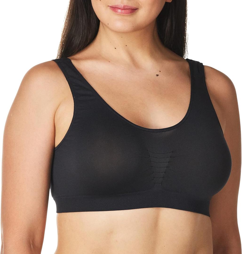 Bali Women's X1J3 Comfort Revolution Microfiber Crop Bra - 2 Pack (Black) Small