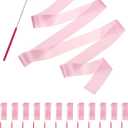 uxcell Dance Ribbon, Gymnastics Ribbon Twirling Ribbons for Birthday Party Streamers Decoration,Circus Carnival Ribbon with Sticks Wands (Pale Pink)