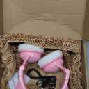 Cat Ear Bluetooth Headphones for Adult, Kids Lovely Headphones,Over Ear Wired Headphones with LED Lights,Foldable Wireless Headset with Built-in Mic,Compatible with Phone/PC/Tablet/TV(Pink)