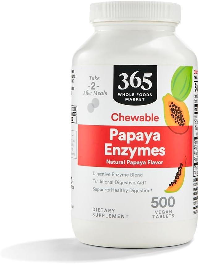 365 by Whole Foods Market, Papaya Enzymes, 500 Chews (500 Count (Pack of 1))