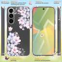 for Samsung Galaxy A56 Case Flowers [Buffertech 6.6ft Military-Grade Drop Protection] [Anti Peel Off Tech] Clear TPU Bumper 5G Phone Case Cover DesignFoliolosa