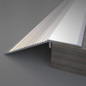 Aluminum Floor Transition Threshold Strip, 36 Inch Threshold Ramps for Doorways, Wheelchairs, Door/Tile/Threshold Reducer, Doorway Edge Trim Suitable for Threshold Height Less Than 1.6 Inch (Silver) (4in x 3ft)