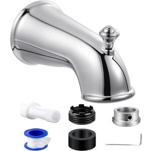 Dreyoo Tub Spout (Universal Fits 1/2" Copper Pipe, 1/2" IPS and 3/4" IPS), Bathroom Bathtub Faucet with Adapters and Hex Wrench(Chrome,Classic)